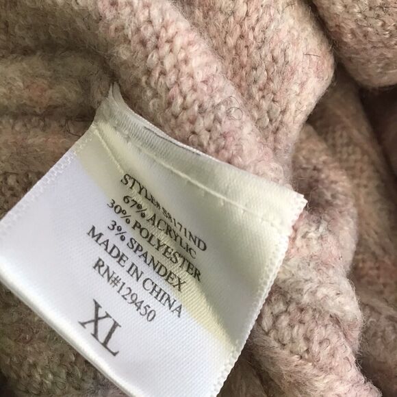 Como Vintage Women’s XL Pink Ribbed Knit Mock Neck Stretch Sweater NWT - Picture 4 of 14